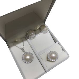 Mabei World – boucles d'oreilles en argent S925 avec perles Akoya, clous ronds de 16mm avec halo de diamants pour femmes, bijoux de mariage - Product Image 5