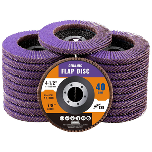 Disques à lamelles en céramique violette 4''x5/8'', 4-1/2''x7/8'', 5''x7/8'' T27/T29, meules pour le métal et l'acier inoxydable (grains 40-320) - Product Image 1