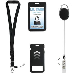 Budget Wholesale Custom Logo <b>Lanyards</b> With ID Holder Badeg Reel for Offices Schools Expos - Product Image 1
