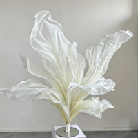 Fleur artificielle géante en organza, faite à la main en fil de soie, grande fleur pour mariage, vitrine, événement, fête, décoration de fond