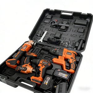 Ensemble d'outils électriques 4 en 1, batterie Li-ion sans fil 21V, perceuse, marteau, clé à chocs, PKS-100, moteur sans balais puissant 21V, offre une puissance élevée - Product Image 6