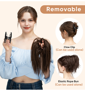 Vente en gros <span class=keywords><strong>Chignon</strong></span> synthétique soyeux droit <span class=keywords><strong>chignon</strong></span> <span class=keywords><strong>chignon</strong></span> à griffes pour femmes <span class=keywords><strong>postiche</strong></span> queue <span class=keywords><strong>de</strong></span> cheval postiches - Product Image 4