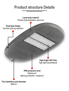 Lampe de rue LED extérieure FL-LD-DCR5- avec profilé en aluminium, conception à boucle sans outil, 50W 100W 150W 200W 250W 300W 130LM/W - Product Image 4