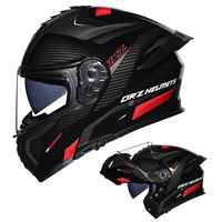 Casque de moto homologué DOT, casque de motocross rabattable avec visière double, casque modulable intégral pour adultes, hommes, cascos para motos