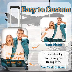 Custom Luggage Cover Personalized Luggage Cover Add Your Own Name Photo Text Double-Sided Travel <b>Suitcase</b> Case Protector - Product Image 5