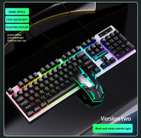 Clavier et souris de jeu filaires LEAVEN D320 mécaniques USB Type-C 104 touches RGB avec touches programmables