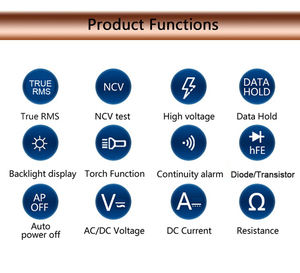 Vici vente chaude multimètre numérique compact max DC 10A DC/AC 600V 200Mohm <span class=keywords><strong>hFE</strong></span> Diode fonctions multimètre numérique - Product Image 5