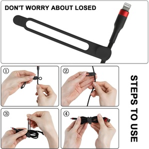 Wholesales New Silicone Cable Ties Silicone Wraps for Electrical Cords Silicone Cable Organizer - Product Image 4