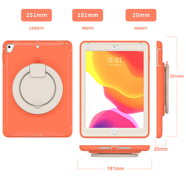 360 Rotating Multi-Functional Grip Stand Shockproof Cover for iPad Air/Air2/Pro 9.7 2016/iPad 2017/2018 Universal Cases