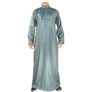 Robe Juba pour Hommes Musulmans Arabes Marocains du Moyen-Orient, Dubaï, Al Haramain, avec Broderie de Mode au Design Créatif et Matériaux Scintillants, Couleur Unie - Product Image 4
