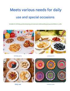 Assiettes en papier blanches personnalisées écologiques jetables de 6, 7, 8, 9 pouces, non enduites, avec impression personnalisée - Product Image 5