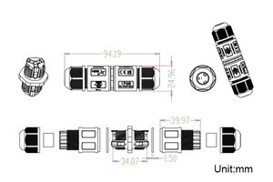 Conector Industrial Circular <span class=keywords><strong>de</strong></span> 3 Pines, Resistente al Agua IP68, Contacto <span class=keywords><strong>de</strong></span> Cobre, para Equipos <span class=keywords><strong>de</strong></span> Iluminación LED - Product Image 6