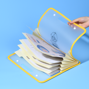 Beige 100 A4 Paper Large Capacity PP PU Expanding <strong>File</strong> Folder with Snap Closure 5 Layers 6 Compartments for Sheet Collection - Product Image 4