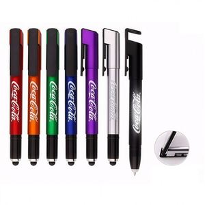 ปากกาลูกลื่นแบบกดหลายสีพร้อมขาตั้งโทรศัพท์ในตัวและปากกาสไตลัสสำหรับการสร้างแบรนด์ - Product Image 2