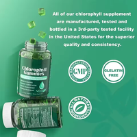 Gummies à la chlorophylle OEM |   Non destiné aux nouveau-nés Formule puissante 100 mg Mélange stimulant l'immunité 60 comprimés végétaliens