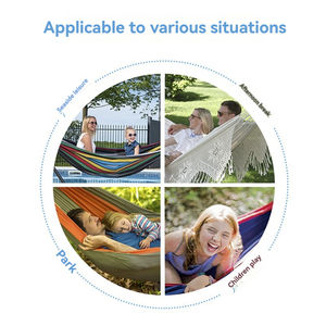 Hamaca de cama abatible doble grande familiar para exteriores con soporte de metal - Product Image 4