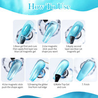 BORN PRETTY PRO 15ml Gel magnétique pour ongles, holographique, oeil de chat, cristal bleu de mer sans Hema, vernis à ongles pour salon de manucure