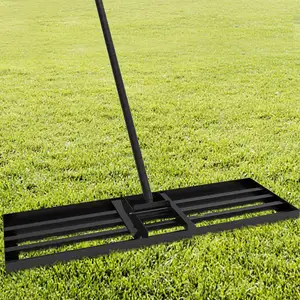 Jh-mech sân vườn lớn cỏ leveler công cụ với điều chỉnh chiều cao xử lý lạnh mạ kẽm đen Cỏ san lấp mặt bằng cào