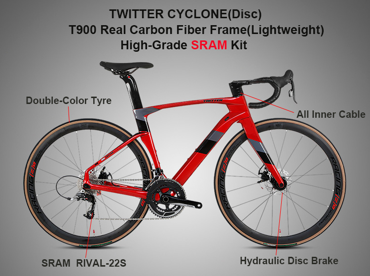 TWITTER CYCLONE22スピードt900カーボンファイバーロード自転車