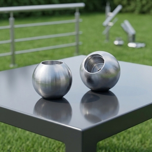 Tapa de extremo de barra o tubo de 10 mm de acero inoxidable 304 satinado cepillado sólido de fabricación profesional <span class=keywords><strong>para</strong></span> barandillas y pasamanos - Product Image 1