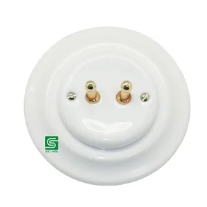 2 Gang Ceramic Toggle Switch Retro Porcelain Lighting Fixture