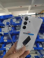 Coque de téléphone en TPU transparent noir avec coins renforcés pour Samsung Galaxy S26 S25 S24 S23 S22 S21 Plus, fine, douce au toucher, antichoc, protection arrière