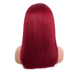 <span class=keywords><strong>Vino</strong></span> tinto 99j Bob pelucas HD transparente encaje completo frente brasileño cabello humano longitud larga 13x4 tamaño de encaje Bob <span class=keywords><strong>corto</strong></span> pelucas en <span class=keywords><strong>Color</strong></span> <span class=keywords><strong>rojo</strong></span> - Product Image 2