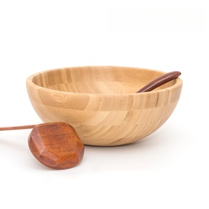 Insalatiera ecologica in bambù e legno 100% Design rotondo - Product Image 3