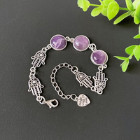 Bracelet rond à la mode en pierres semi-précieuses, perles colorées en cristal de quartz et en quartz rose, modèle de bijoux en améthyste