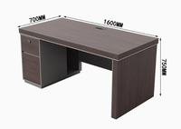 Bureau épaissi personnalisé personnel de bureau bureau modulaire meubles de bureau à domicile en bois de noyer de direction table Simple avec piédestal