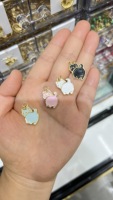 Pendentif élégant en laiton doré, motif lion et oiseau scintillant, pour la création de bijoux DIY