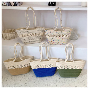 Bolsa de Playa de Paja Personalizada, Impermeable, de Gran Capacidad, para Mujer, Tipo Canasta, en Oferta - Product Image 2