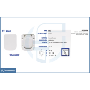 Siège de toilette Azzurra Iris au design européen moderne avec système de dégagement rapide et fermeture douce, en urée et PP, pour salle de bain - Product Image 3