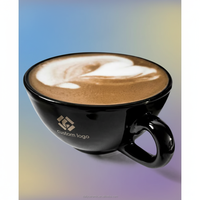Mug à café en céramique noire de qualité supérieure 350 ml Grande capacité Tasse en grès pour l'art du latte Espresso et le thé de l'après-midi