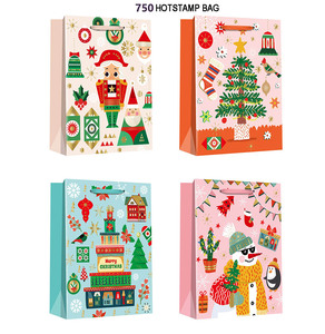 Bolsa de Compras Navideña de Cartón con Estampado en Caliente, Asa de Cinta Reciclable para Exhibiciones, <span class=keywords><strong>Supermercados</strong></span> y Promociones - Product Image 6