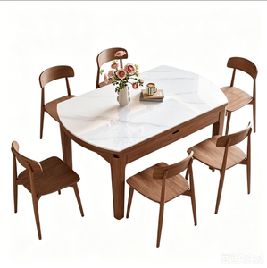 Ensemble de table <span class=keywords><strong>à</strong></span> <span class=keywords><strong>manger</strong></span> moderne avec plateau en pierre : table extensible pliante en bois massif, idéale pour les cuisines <span class=keywords><strong>et</strong></span> salles <span class=keywords><strong>à</strong></span> <span class=keywords><strong>manger</strong></span> <span class=keywords><strong>à</strong></span> domicile - Product Image 6