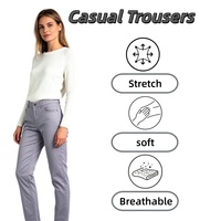 Pantalons décontractés pour femmes, coupe droite extensible, taille haute, confortables pour tous les jours, options de couleurs variées, commandes en gros de grande quantité