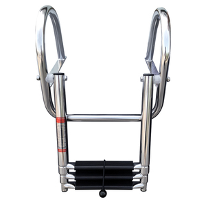OEM Marine Échelle de bateau télescopique escamotable avec butée Modèle 8051S4 2-4 marches Finition poli miroir argenté 40-108cm Acier inoxydable 316 CE - Product Image 5