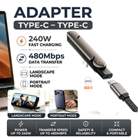 Kabel Pengisi Daya Super Cepat 240W Grosir Pabrik, Holder Kabel Tipe-C, Adaptor USB-C Kepang, Kit Braket Data untuk Ponsel Laptop