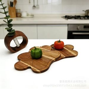 Cat Paw Shaped Acacia Wood <b>Tray</b> <b>Small</b> Solid Wood Serving <b>Tray</b> For Fruit And Snacks - Product Image 3
