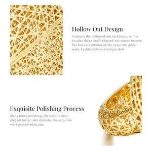 Anelli di lusso personalizzati con nastro a bottone cavo unici mezzo diverso in ottone ragnatela con texture anello da dito 3D stampa gioielli - Product Image 4