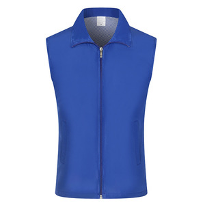 เสื้อกีฬากลางแจ้งสีแดงบางสำหรับผู้ชายแขนกุดมีซิปด้านหน้าพร้อมกระเป๋า - Product Image 3