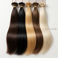 Extensiones de Cabello Remy 100% Alineadas con la Cutícula, Pre-Adheridas, Doble Trama, con Punta en U/Punta Plana/Punta en I, Extensiones de Cabello con Punta Plana de Queratina Italiana