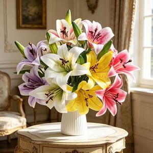 Artificial Lily Single Stem Flower Household Table Display Wedding Floral Arrangement Wholesale Decor - Product Image 6