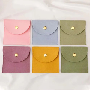 Custom Logo 8*8cm Microfiber Flap <b>Envelope</b> Velvet Bag Pouch for Necklace Ring Jewelry Packaging Exclusive <b>Gift</b> Packaging - Product Image 6