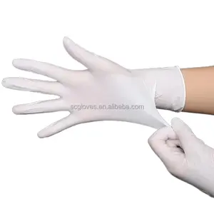 Gold Supplier China White Power Free Latex Gloves 100pcs/box Thickened Waterproof Synthetic Nitrile Hyflex Gloves