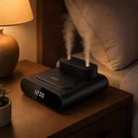 3-en-1 Diffuseur d'arômes pour maison intelligente de luxe Humidificateur à ultrasons Horloge de parfum Alarme d'aromathérapie Diffuseur d'huiles essentielles silencieux