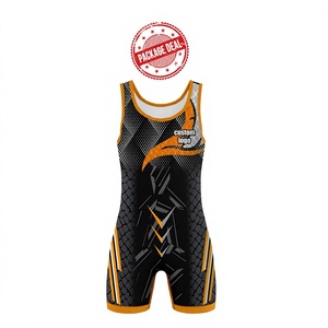 Singlet de Lucha Libre Personalizado OEM con Bloques de Color Impresos por Sublimación, Elástico, de Secado Rápido, Transpirable, de Spandex/Poliéster, Ajustado y Delgado - Product Image 1