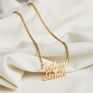14K placcato oro personalizzato nome personalizzato gioielli, regalo personalizzato, collana per gli amici/coppia/<span class=keywords><strong>nuovo</strong></span> bambino/famiglia - Product Image 3