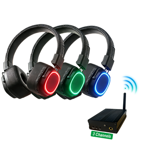 Auriculares Inalámbricos <span class=keywords><strong>para</strong></span> Discoteca Silenciosa de 20KHz con LED, Auriculares Supraaurales <span class=keywords><strong>para</strong></span> Fiestas, Conferencias, Plug & Play, Conjunto Expandible de Auriculares Múltiples - Product Image 2
